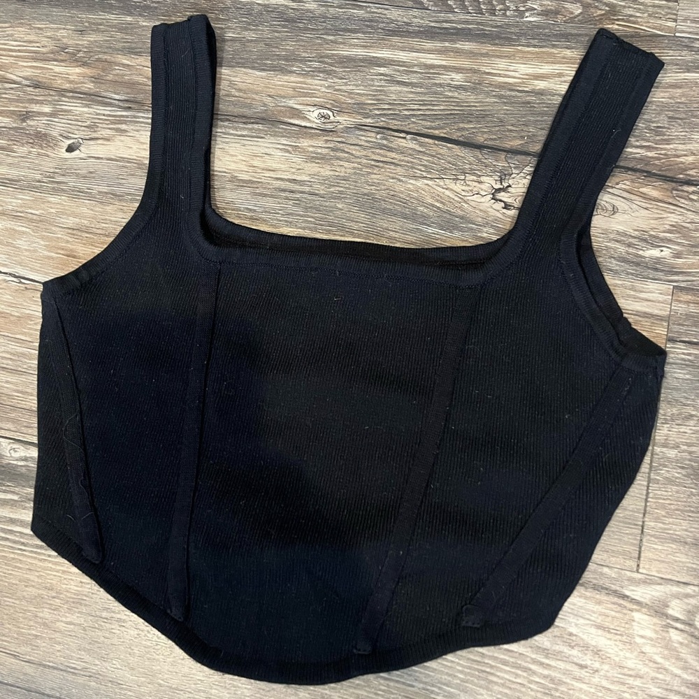 Immodel black cropped top